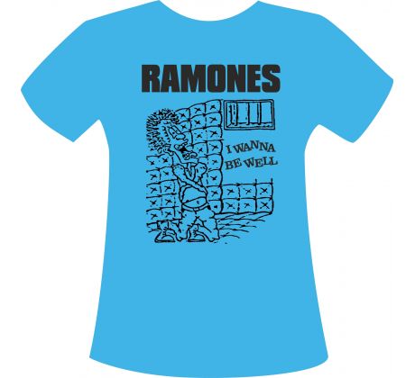 RAMONES - IWANNA BE WELL - modré dámske tričko